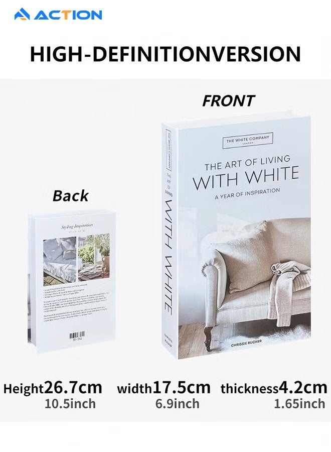 ACTION 3-Pack Decorative Hardcover Fake Books for Home Decor – Stylish Modern Stacked Books for Coffee Table, Living Room & Shelf Display - Image 4